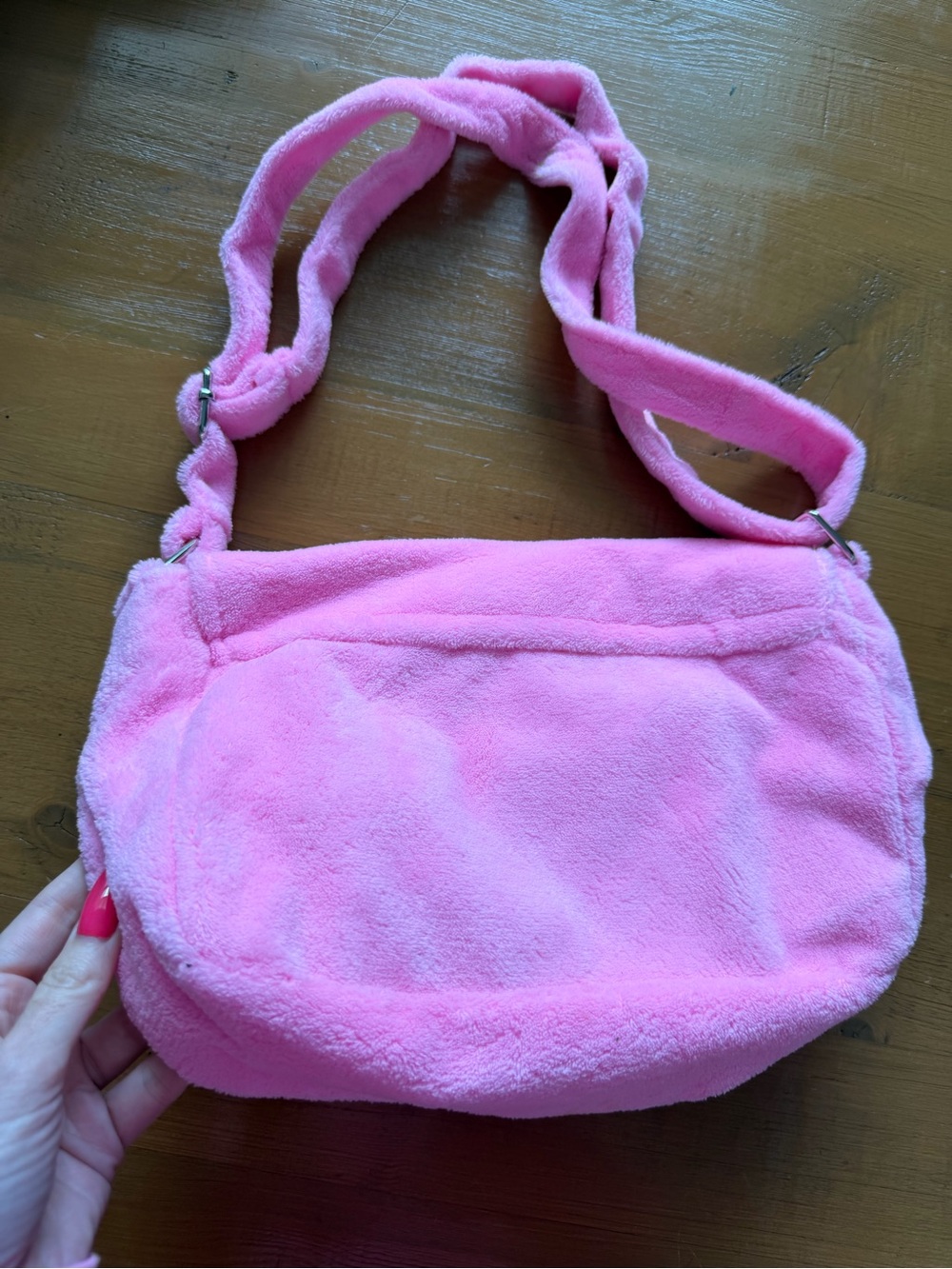 Chanel Precision Beauty Fluffy Pink Terry Cloth Crossbody Satchel - Picture 6 of 15